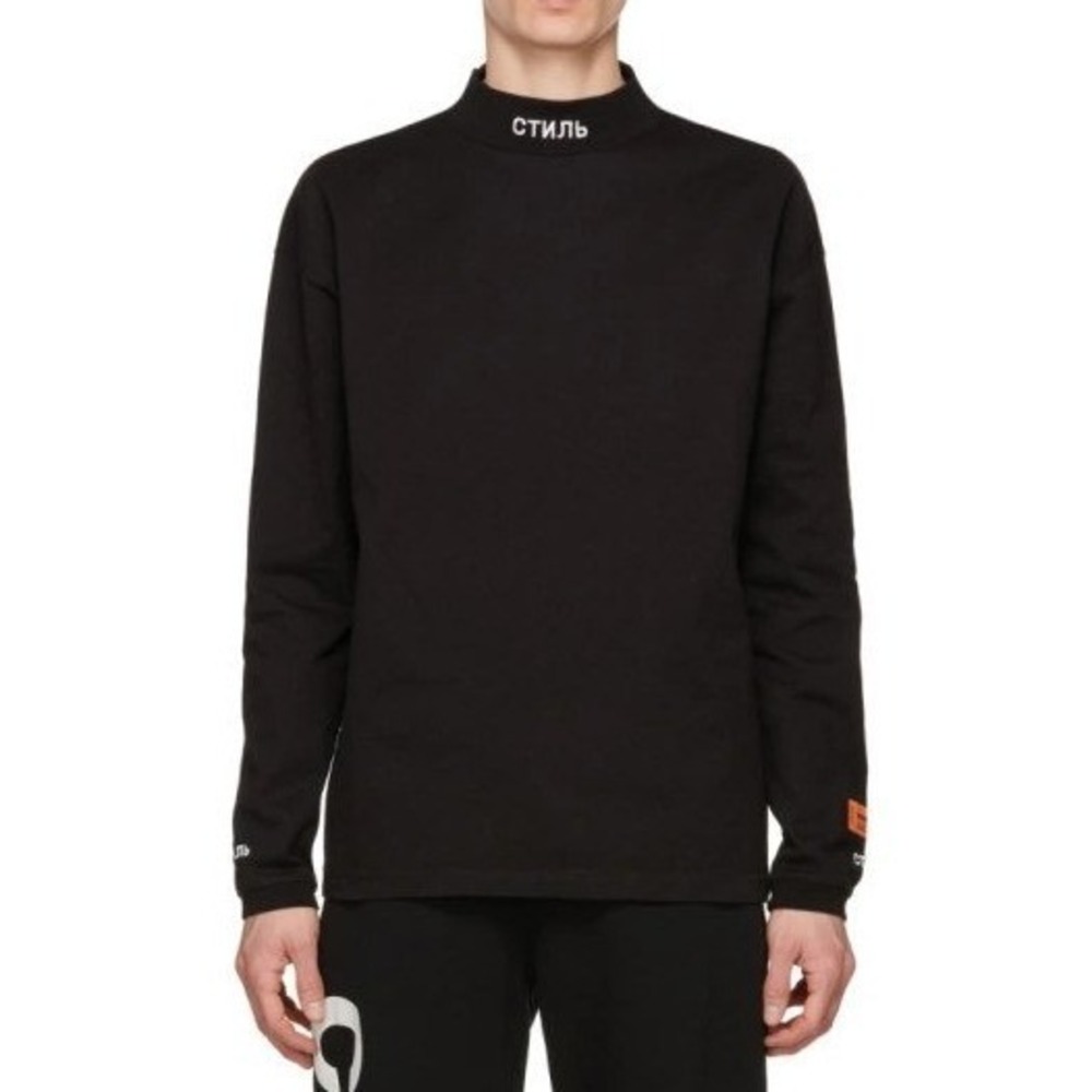 Heron Preston Long Sleeve Mock Neck Style Black Large